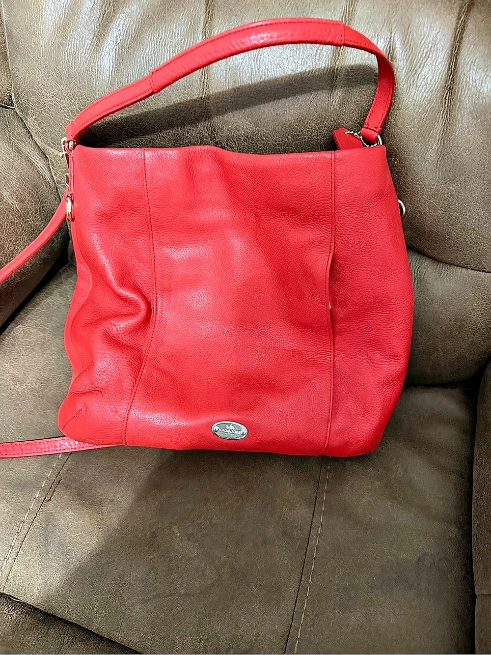 Coach Park Leather Hobo Red Shoulder Bag